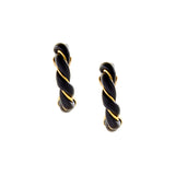 Black and Gold Twisted Earrings