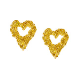 Golden Melted Heart Earrings