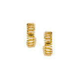 Golden Coil Half Moon Earrings