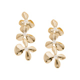 3 Tier Floral Gold Earrings