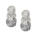 3 Tier Overlapping Silver Coin Earrings