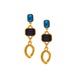 Bijoux Gold and Sapphire Long Dangling Earrings