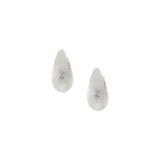 Silver Petal Hammered Stud Earrings