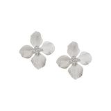 Silver Floral Earrings