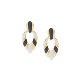 Salma White and Black Dangling Earrings