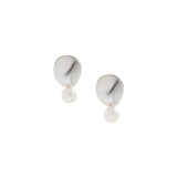 A Pearl Drop in the Ocean Silver Earrings