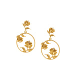 Circle of Gilded Flowers Drop Earrings