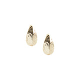 Sculpted Hammered Shield Gold Earrings