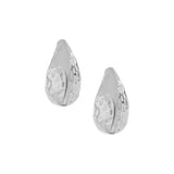 Sculpted Hammered Shield Silver Earrings