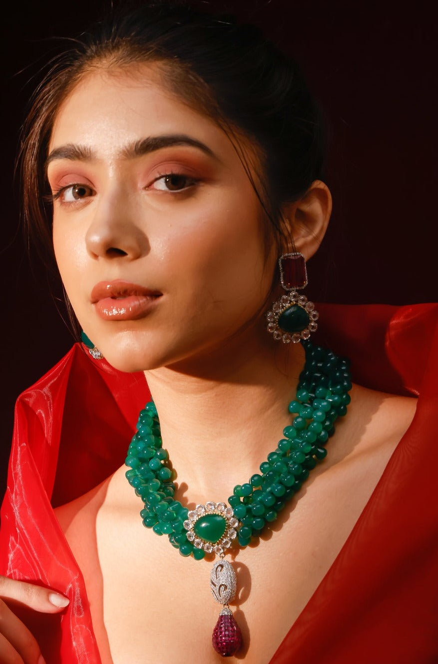 Load image into Gallery viewer, Green Onyx Maharani Set

