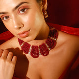 Chandni Girdhar In Scarlet Vintage Hydro Moissanite Polki Set