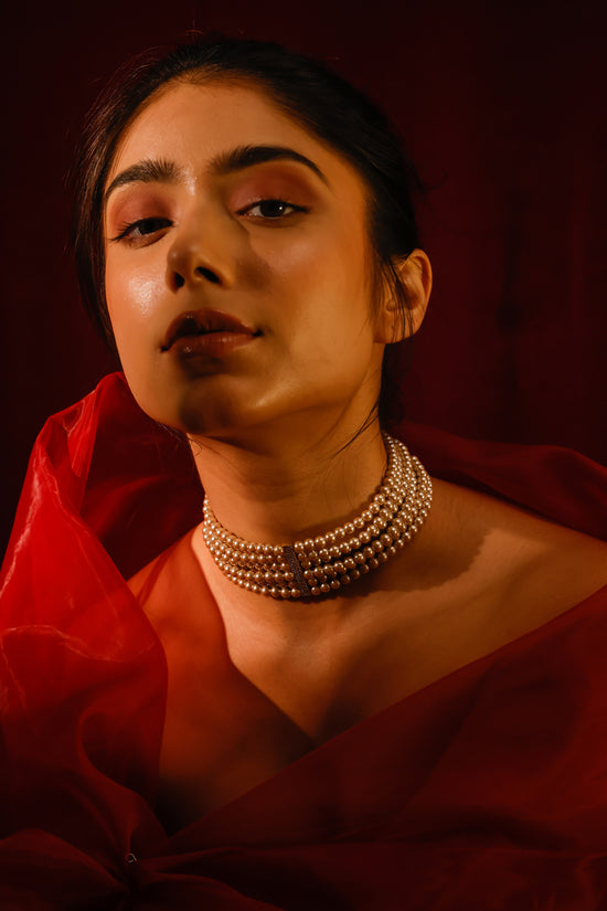 Load image into Gallery viewer, Maharani Pearl Polki Choker Set
