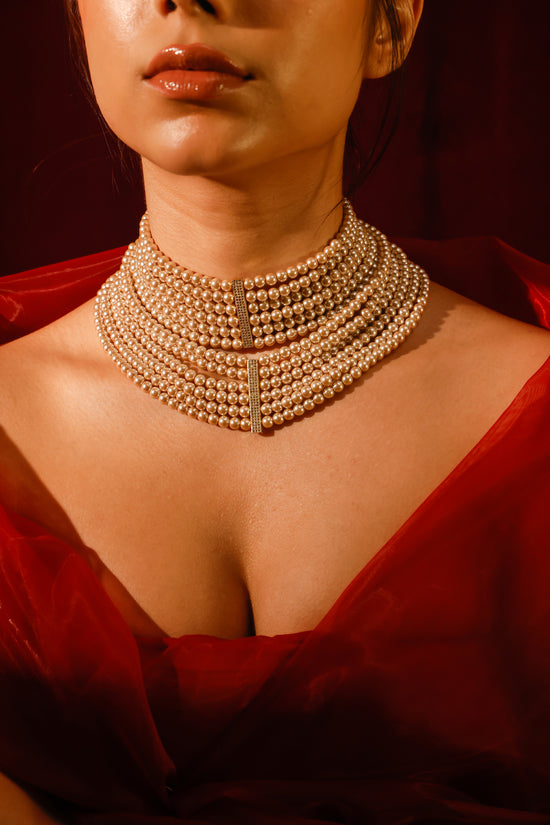 Maharani Pearl Polki Choker Set