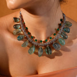 Semiprecious Fluorite Rain Drops Necklace Set