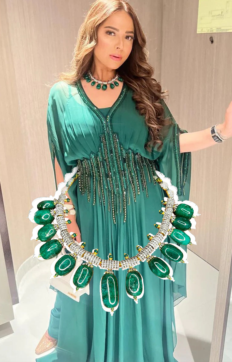 Chandni Girdhar in Queen of Emeralds Necklace set