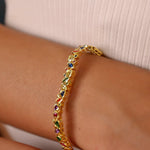 Abstract leaf multi sapphire tennis bracelet - Zevar King