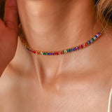 Oval & begets multi sapphire Choker - Zevar King