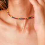 Oval & begets multi sapphire Choker - Zevar King