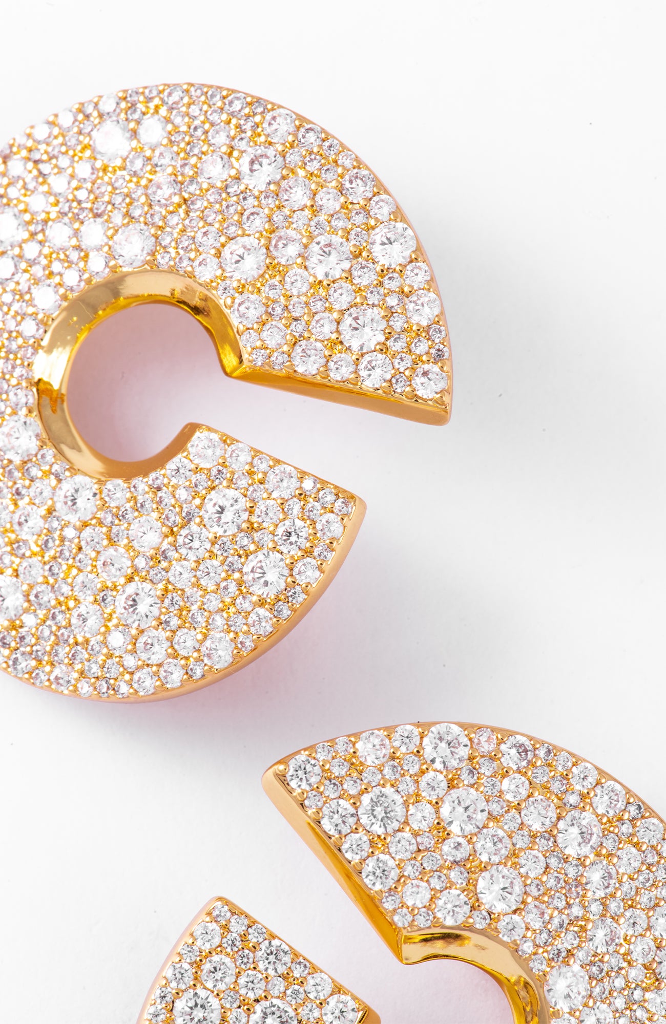 Cora Round Mesh Diamanté Earrings