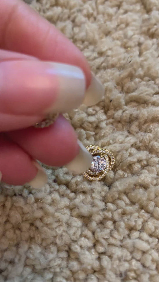 Load and play video in Gallery viewer, Criss Cross American Diamond Studs
