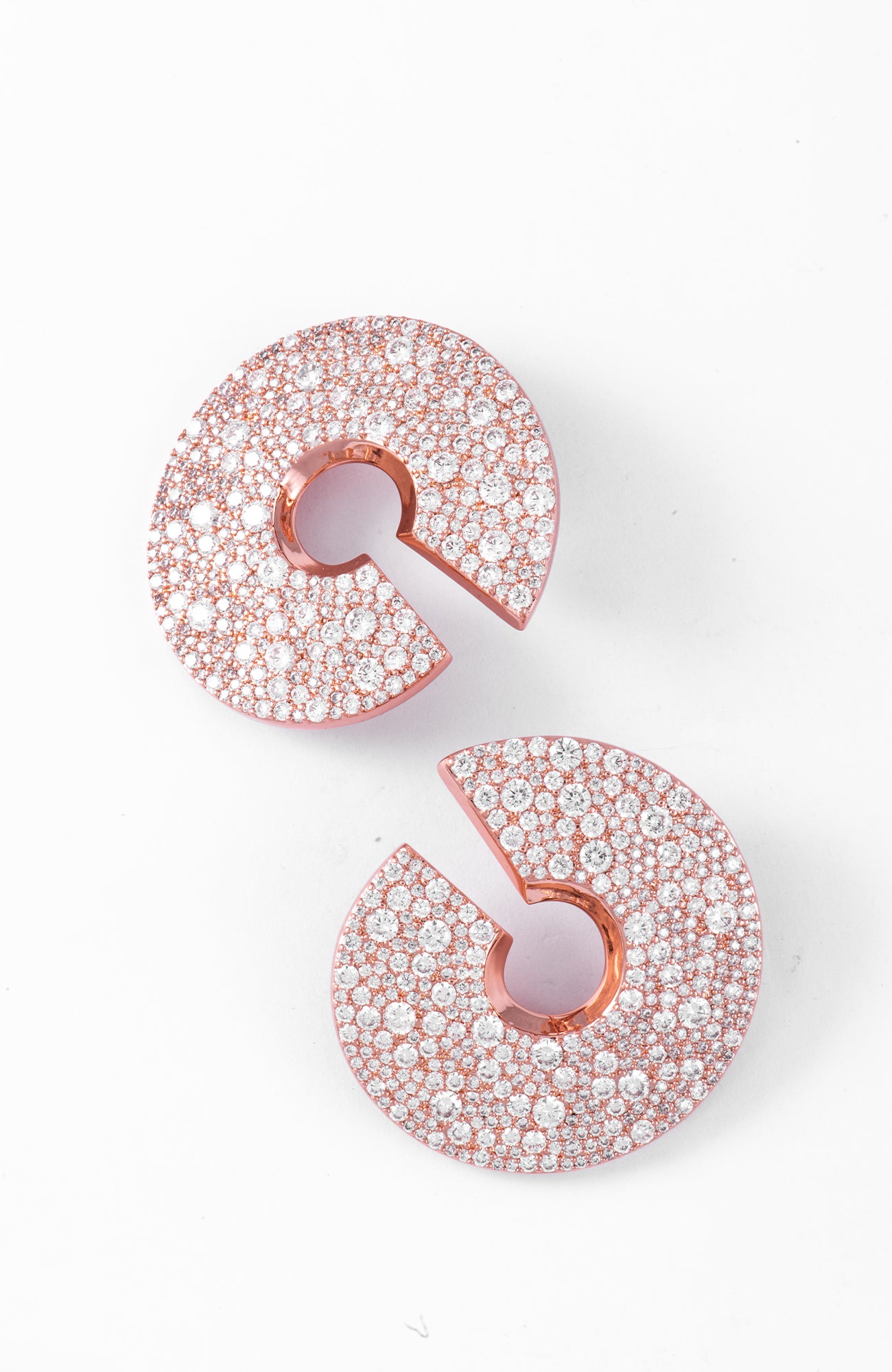 Cora Round Mesh Diamanté Earrings