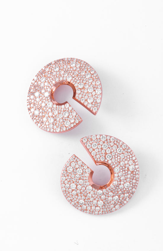 Load image into Gallery viewer, Cora Round Mesh Diamanté Earrings
