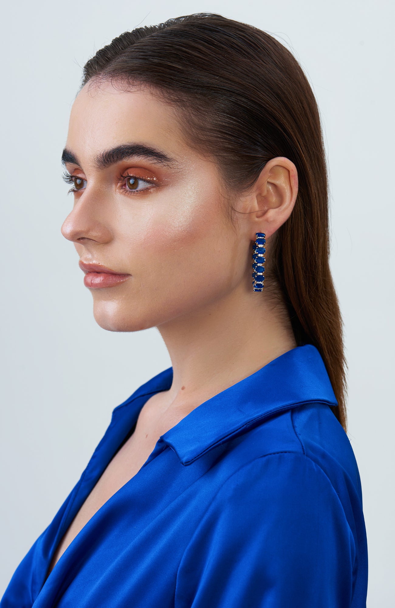 Load image into Gallery viewer, Elena Diamanté Hoop Earrings
