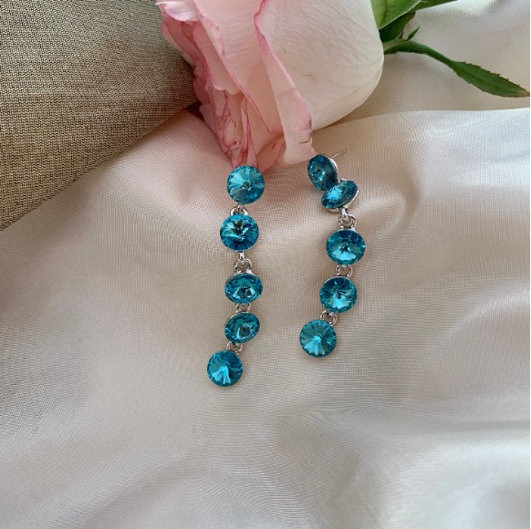 Silver Swarovski earrings - Zevar King