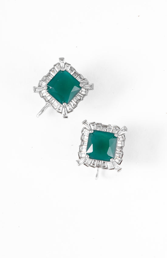 Daphne Classic Square Diamanté Stud Earrings