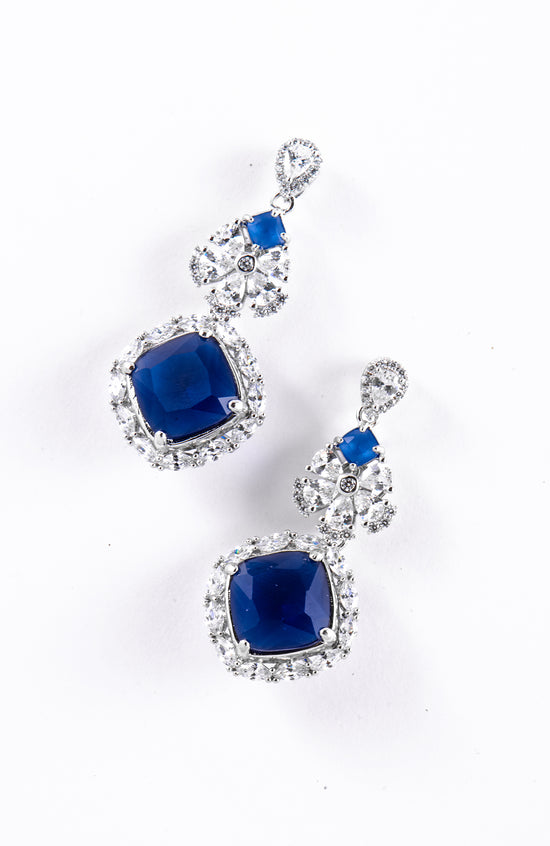 Load image into Gallery viewer, Sophia Sapphire Diamanté Earrings

