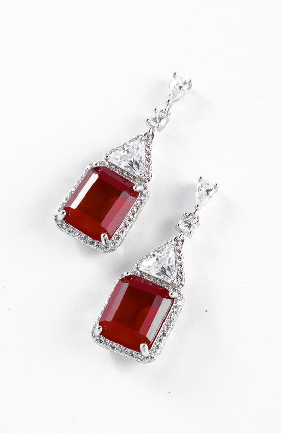 Aria Small Emerald Diamanté  Earrings