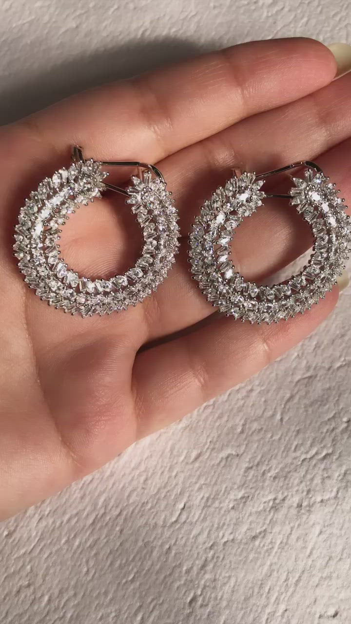 Load and play video in Gallery viewer, Starry Night Hoop Earrings
