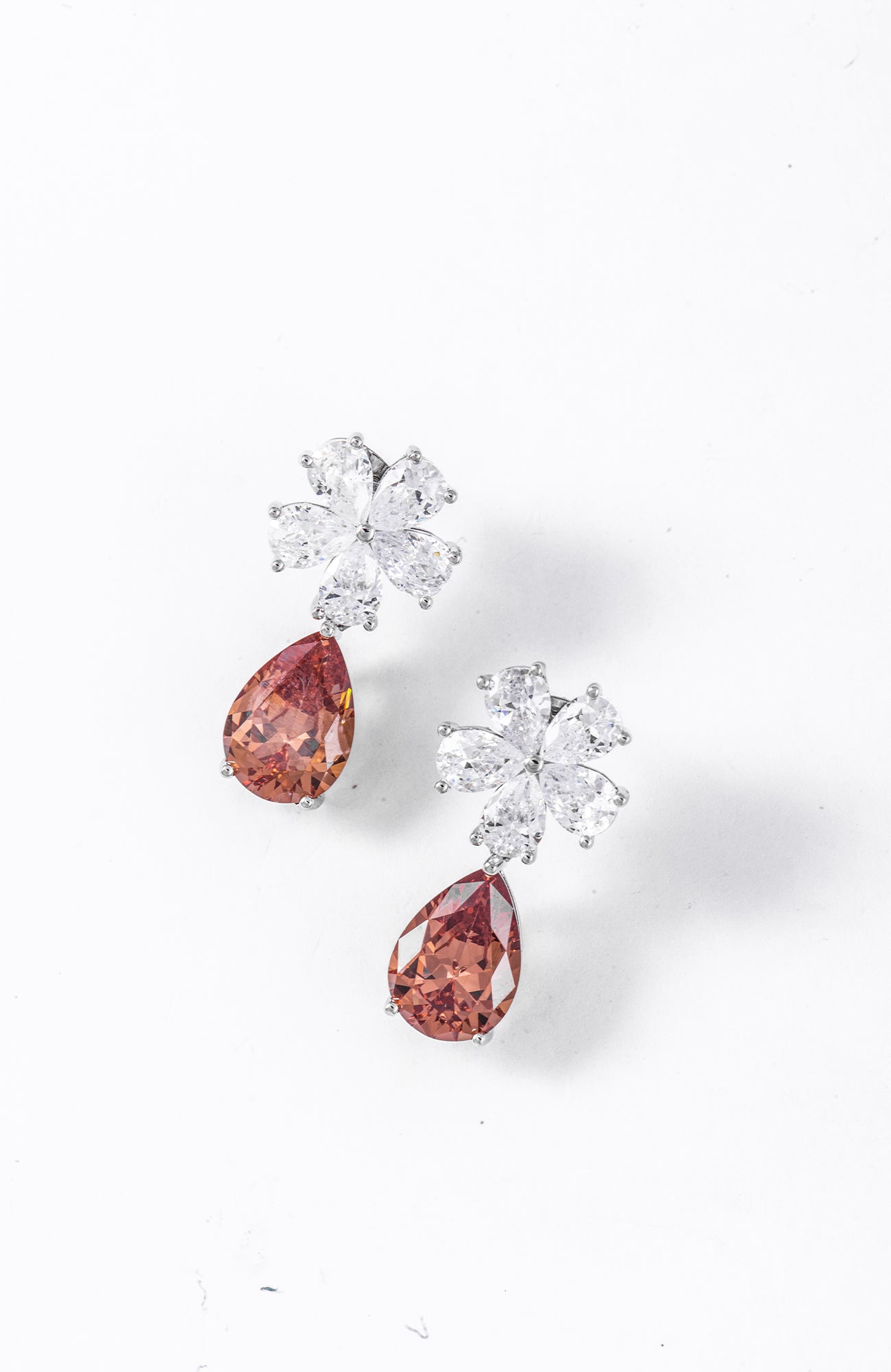 Peta Flower Drop Diamanté Earrings