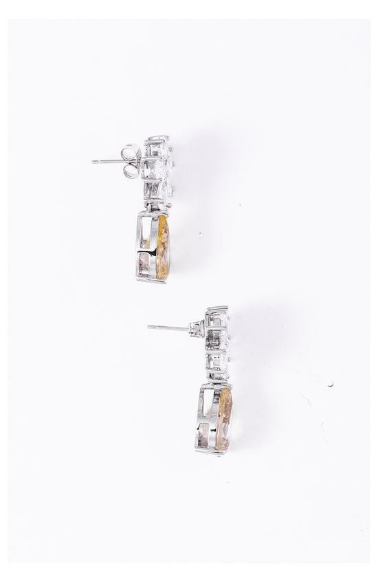 Peta Flower Drop Diamanté Earrings