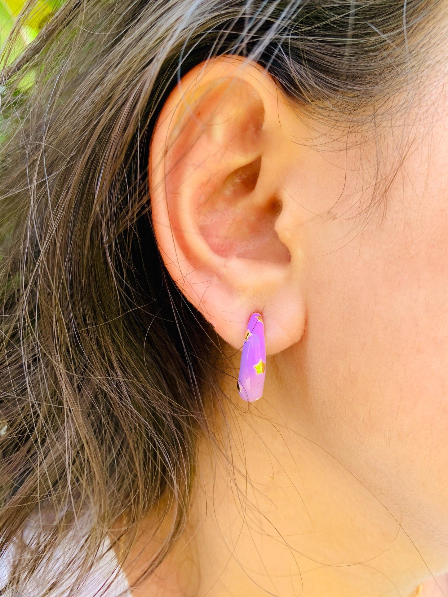 Colour Burst Enamel Star Earrings - Zevar King