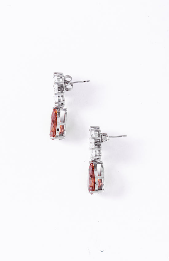 Peta Flower Drop Diamanté Earrings