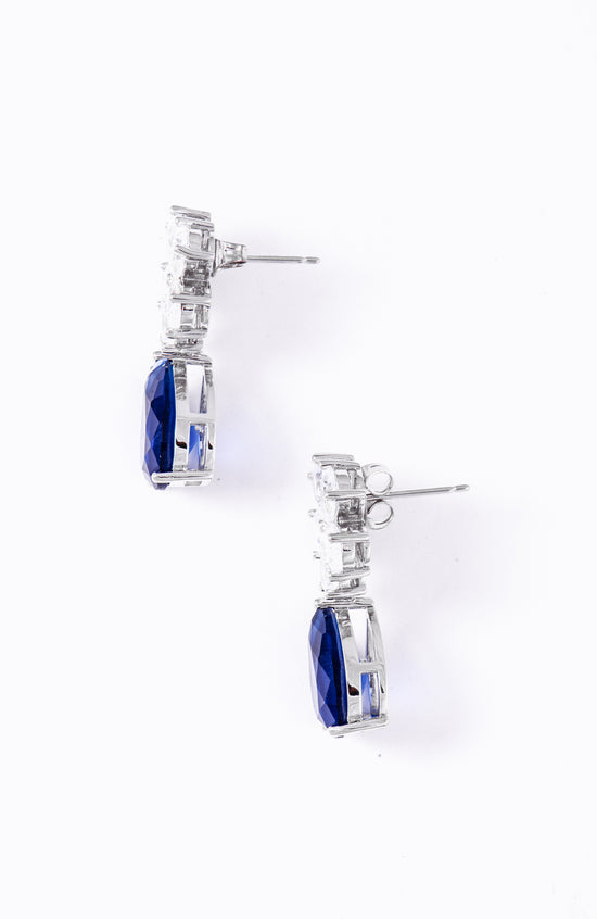 Load image into Gallery viewer, Peta Flower Drop Diamanté Earrings
