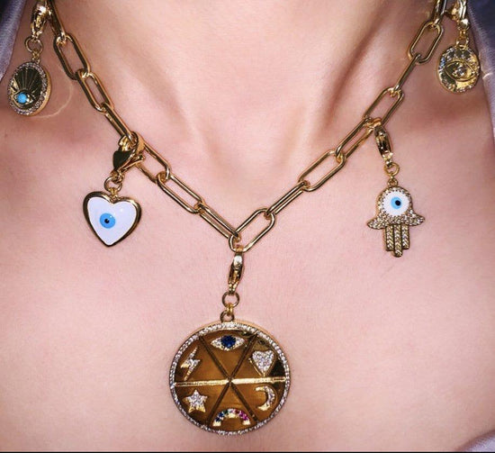 Load image into Gallery viewer, Link Chain Detachable Charms Necklace - Zevar King

