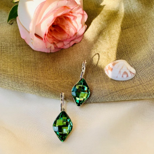 Silver Swarovski earrings - Zevar King