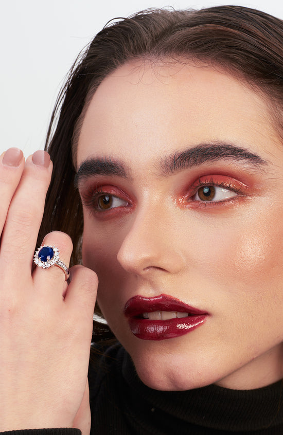 Banita Sandhu in Tessa Oval Cut Diamanté Ring