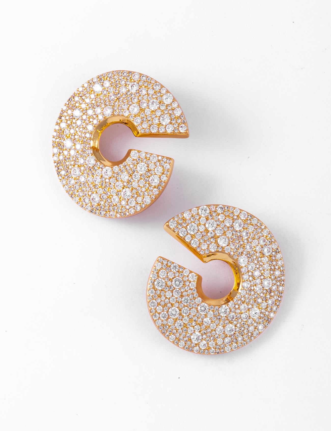Cora Round Mesh Diamanté Earrings