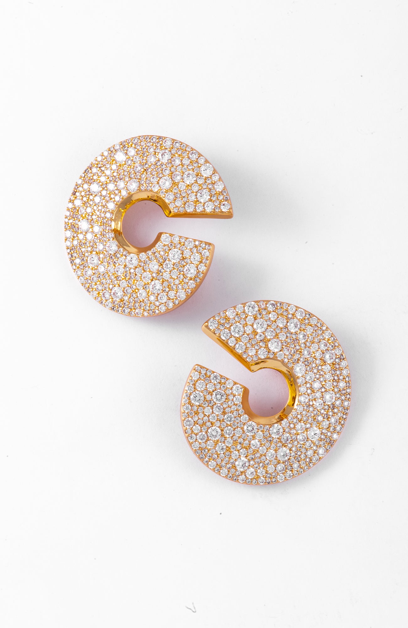 Cora Round Mesh Diamanté Earrings