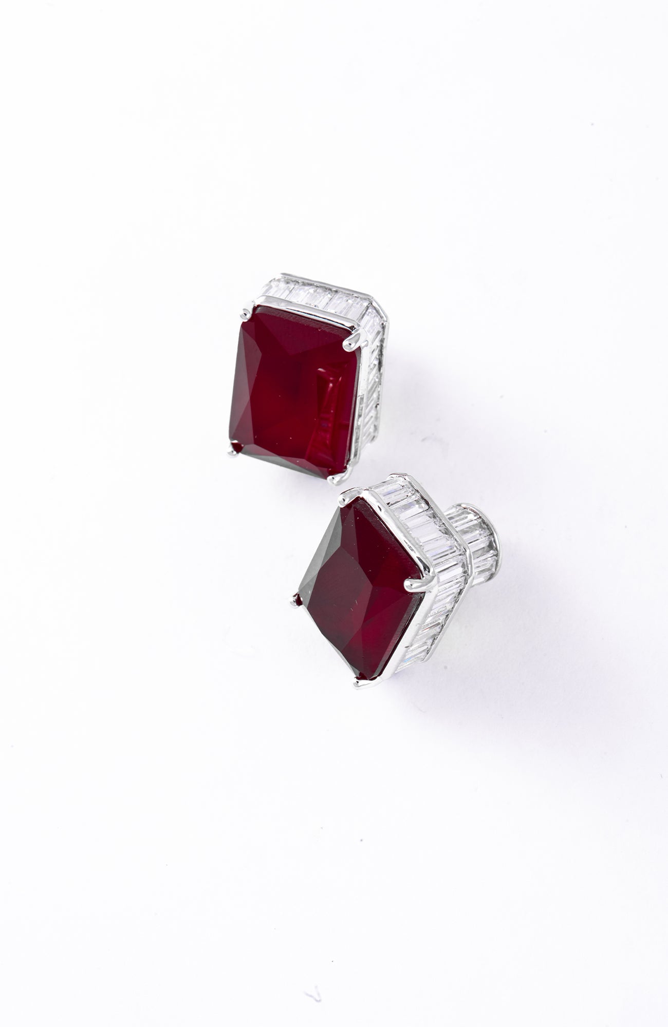 Sakshi Sindhwani in Big Emerald Cut Studs