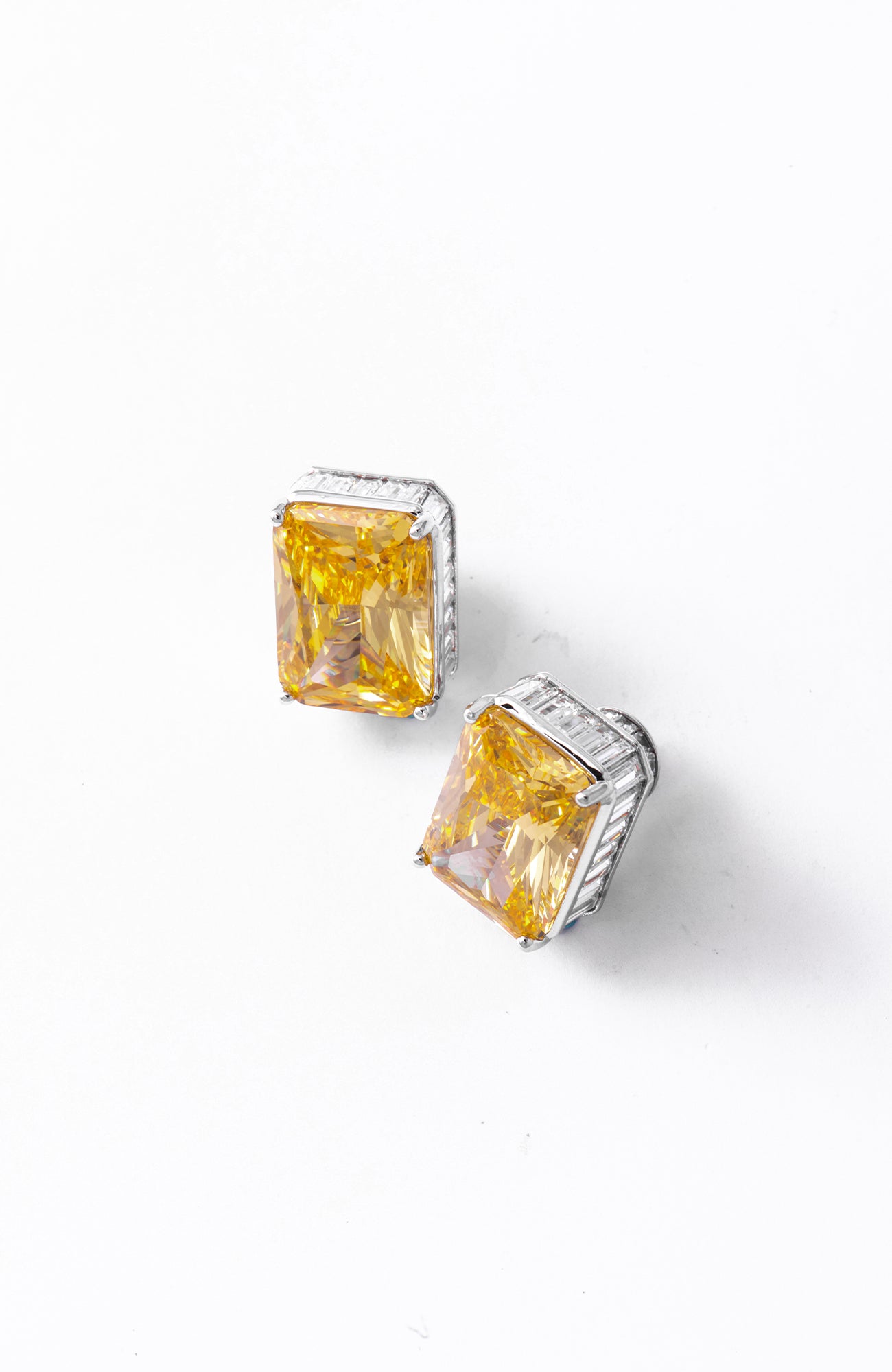 Sakshi Sindhwani in Big Emerald Cut Studs