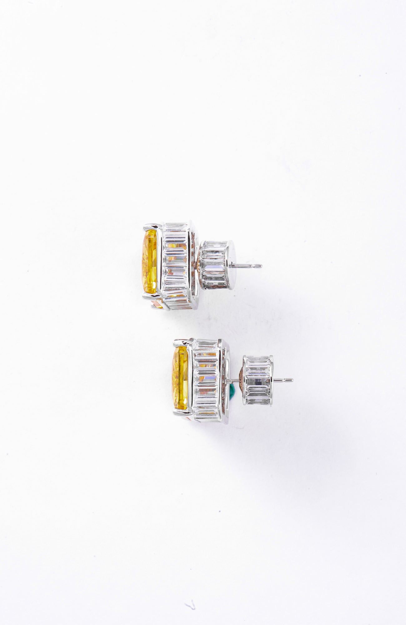 Sakshi Sindhwani in Big Emerald Cut Studs