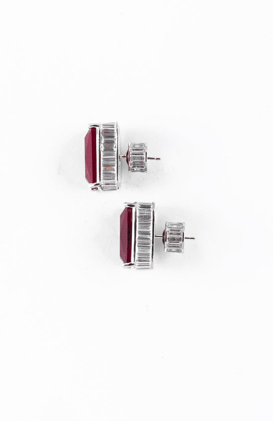 Sakshi Sindhwani in Big Emerald Cut Studs