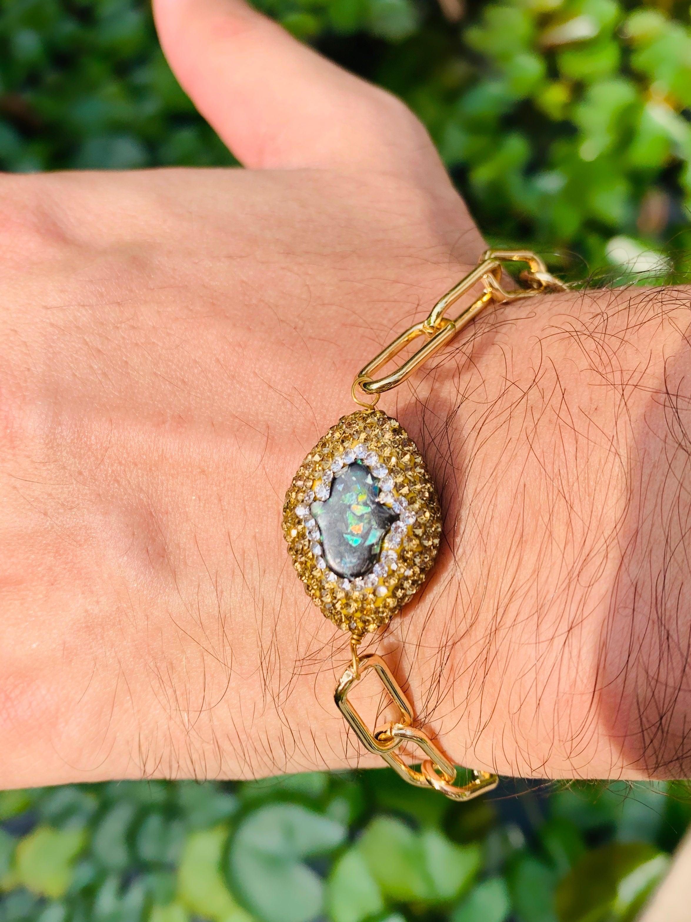 Hamsa Link Me Love Bracelet - Zevar King
