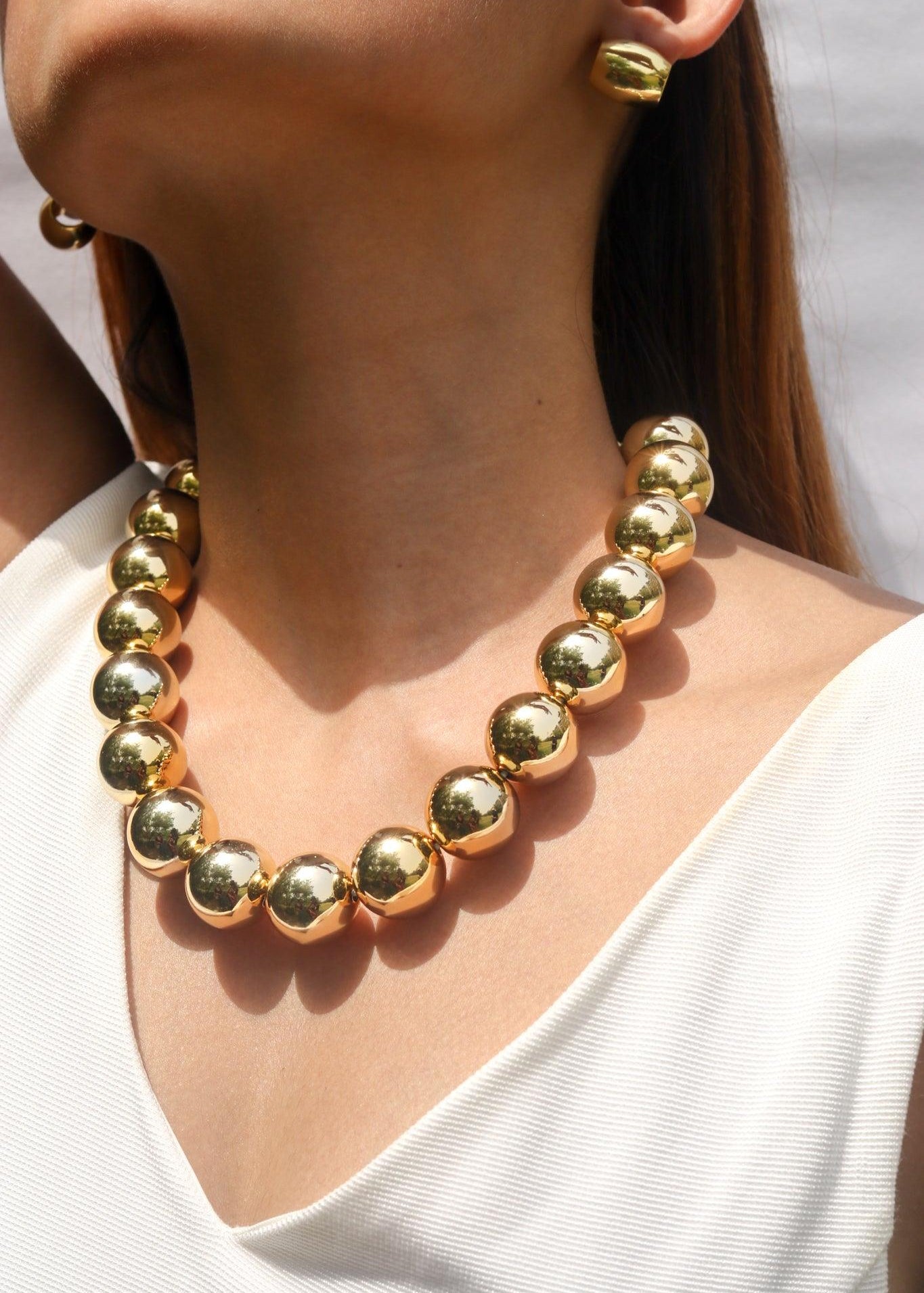 Hestia Gold Balls Necklace - Zevar King
