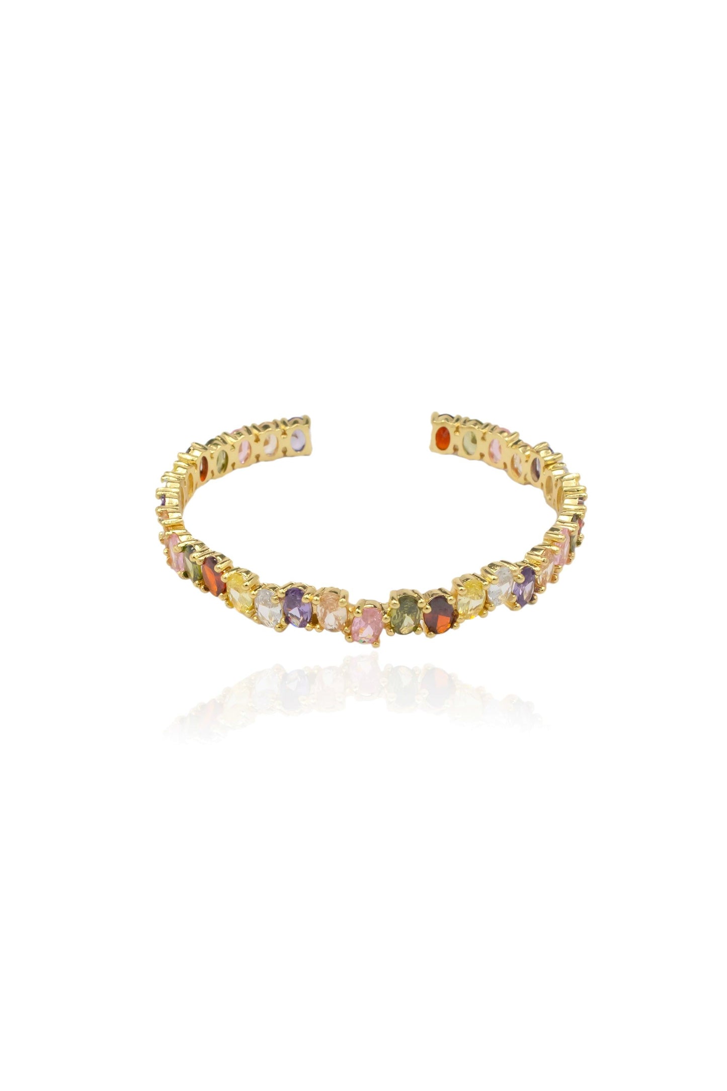 Load image into Gallery viewer, Oval Multi Sapphire Adjustable Rainbow Bracelet - Zevar King
