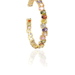 Oval Multi Sapphire Adjustable Rainbow Bracelet - Zevar King